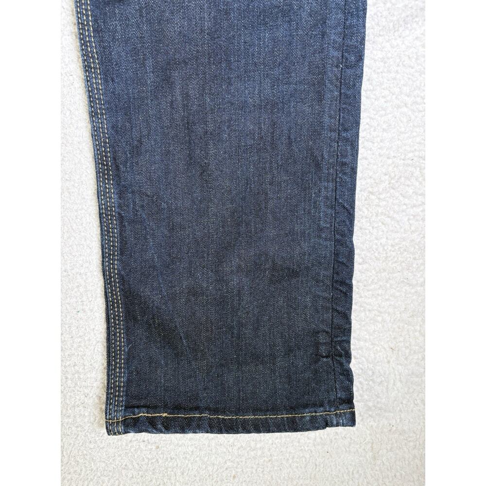 Levis 514 Jeans Mens 34x32 Blue Slim Straight Side Zip Pocket Moto Riding Dark - Picture 6 of 16